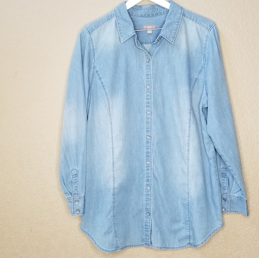J.Jill Size Large Chambray Button Up - image 2